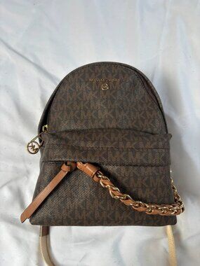 Michael Kors Mini Signature Logo Backpack Brown
